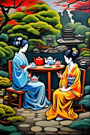 Digital Arts titled "Japan garden tea pr…" by Georgii Stepanov, Original Artwork, AI generated image