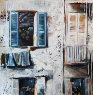 Collages titled "Pas vus, pas pris" by Nathalie Lemaitre, Original Artwork, Collages