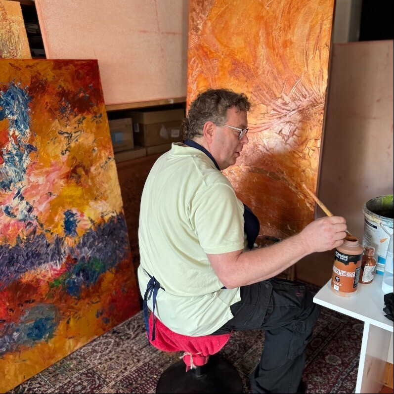 Friedmar Zimpfer - Der Künstler bei der Arbeit